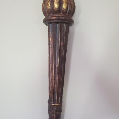 LOT 70G: Ornate Mirror & Wall Pockets -Black & Gold w/Accents