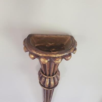 LOT 70G: Ornate Mirror & Wall Pockets -Black & Gold w/Accents