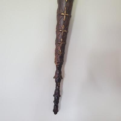 LOT 70G: Ornate Mirror & Wall Pockets -Black & Gold w/Accents