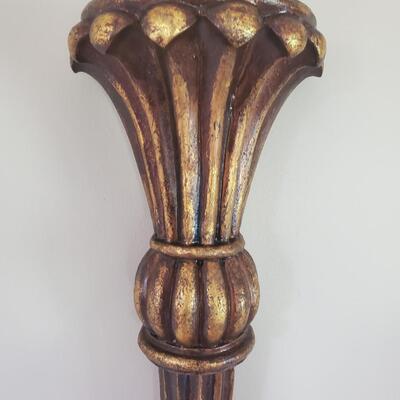 LOT 70G: Ornate Mirror & Wall Pockets -Black & Gold w/Accents