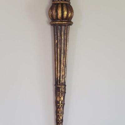 LOT 70G: Ornate Mirror & Wall Pockets -Black & Gold w/Accents