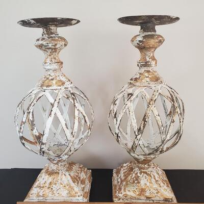 LOT 73G: Rustic Metal Candle Stands