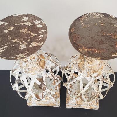 LOT 73G: Rustic Metal Candle Stands