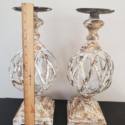 LOT 73G: Rustic Metal Candle Stands