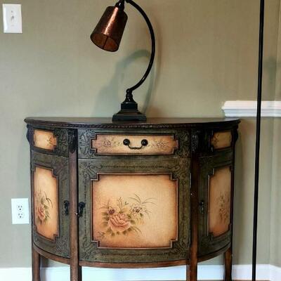 LOT 76RP: French Style Half Moon Accent Cabinet