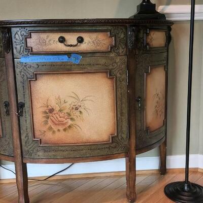 LOT 76RP: French Style Half Moon Accent Cabinet