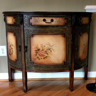 LOT 76RP: French Style Half Moon Accent Cabinet