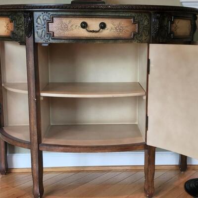 LOT 76RP: French Style Half Moon Accent Cabinet