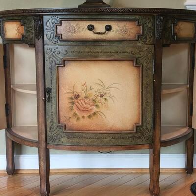 LOT 76RP: French Style Half Moon Accent Cabinet