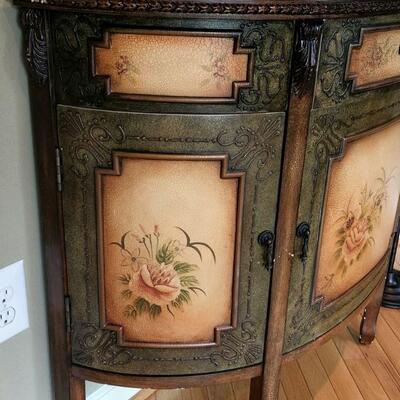 LOT 76RP: French Style Half Moon Accent Cabinet