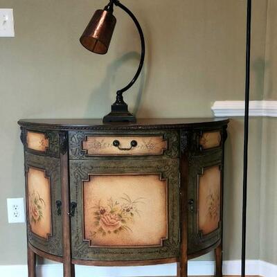 LOT 76RP: French Style Half Moon Accent Cabinet