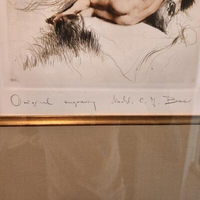 LOT 81RP: Signed Framed Original Nude Engraving