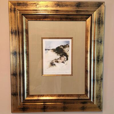 LOT 81RP: Signed Framed Original Nude Engraving