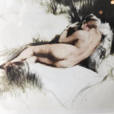 LOT 81RP: Signed Framed Original Nude Engraving