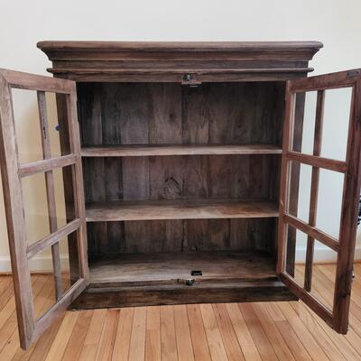 LOT 87RP: Two Door Three Shelf Solid Wood Accent Cabinet (Cabinet Only)
