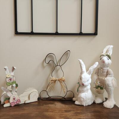 LOT 92RP: Collection of Five Spring Bunny Home Decor Pieces