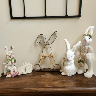 LOT 92RP: Collection of Five Spring Bunny Home Decor Pieces