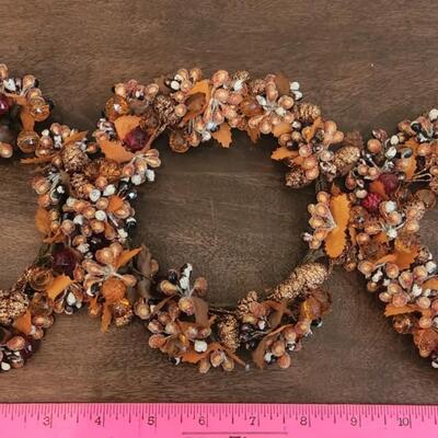 LOT 95RP: Collection of Six Fall Holiday Decor Items: Yankee Candle, Metal Gourd & More