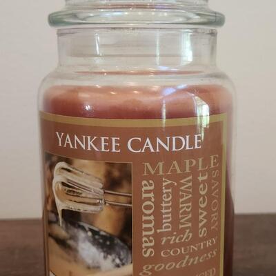 LOT 95RP: Collection of Six Fall Holiday Decor Items: Yankee Candle, Metal Gourd & More