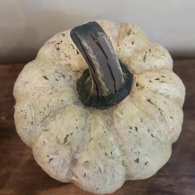 LOT 95RP: Collection of Six Fall Holiday Decor Items: Yankee Candle, Metal Gourd & More