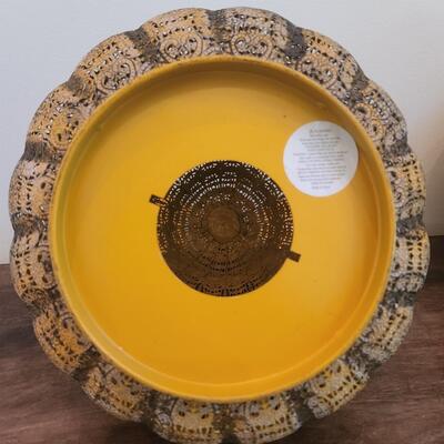 LOT 95RP: Collection of Six Fall Holiday Decor Items: Yankee Candle, Metal Gourd & More