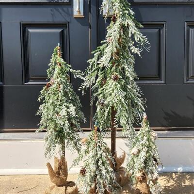 LOT 96RP: Snow Covered Pine Tree Holiday Decor