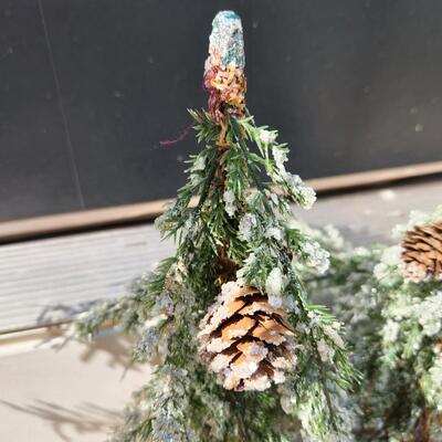 LOT 96RP: Snow Covered Pine Tree Holiday Decor