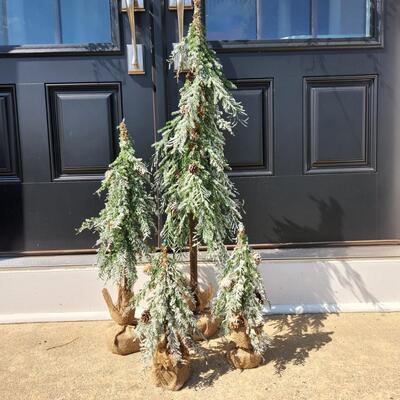 LOT 96RP: Snow Covered Pine Tree Holiday Decor
