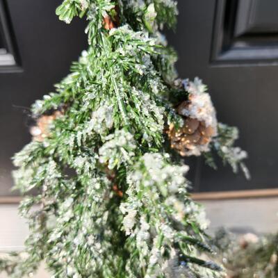 LOT 96RP: Snow Covered Pine Tree Holiday Decor