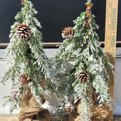 LOT 96RP: Snow Covered Pine Tree Holiday Decor