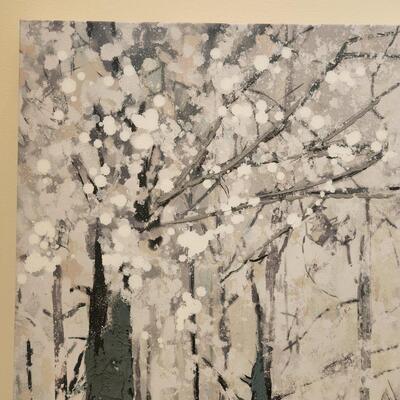 LOT 98RP: Gorgeous Kirklands's "Snowy Town Drive" Winter Canvas Print
