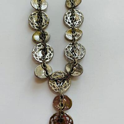 LOT 108R: White House/Black Market Beaded Necklace & Floral Drop Necklace