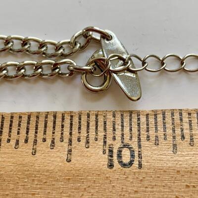 LOT 110R: Silver Tone Beaded & Faux Pearl Chain Necklace with Beaded Stretch Braclets