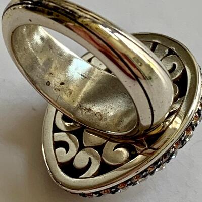 LOT 114: Brighton Dew Drop Ring w/Swarovski Crystal & Silver Plated