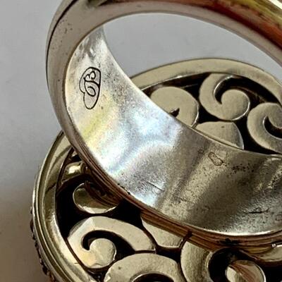LOT 114: Brighton Dew Drop Ring w/Swarovski Crystal & Silver Plated