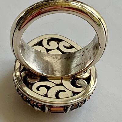 LOT 114: Brighton Dew Drop Ring w/Swarovski Crystal & Silver Plated
