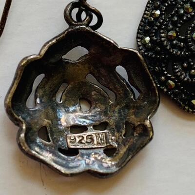 LOT 116R: Marcasite Pierced Earrings: Sterling Silver