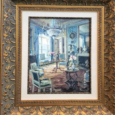 LOT 126RP: "The Drawing Room" By Foxwell Ornate Framed Canvas Print