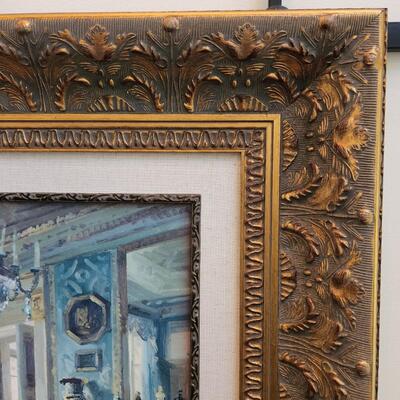 LOT 126RP: "The Drawing Room" By Foxwell Ornate Framed Canvas Print