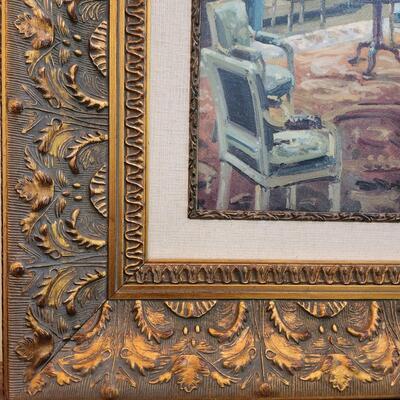 LOT 126RP: "The Drawing Room" By Foxwell Ornate Framed Canvas Print