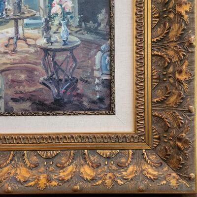 LOT 126RP: "The Drawing Room" By Foxwell Ornate Framed Canvas Print