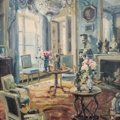 LOT 126RP: "The Drawing Room" By Foxwell Ornate Framed Canvas Print