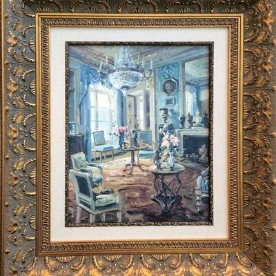 LOT 126RP: "The Drawing Room" By Foxwell Ornate Framed Canvas Print