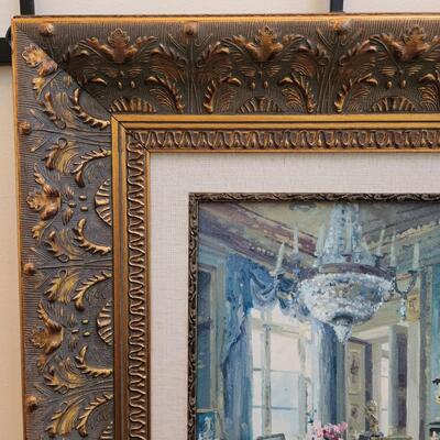 LOT 126RP: "The Drawing Room" By Foxwell Ornate Framed Canvas Print