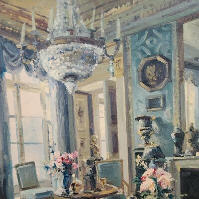 LOT 126RP: "The Drawing Room" By Foxwell Ornate Framed Canvas Print