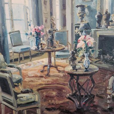 LOT 126RP: "The Drawing Room" By Foxwell Ornate Framed Canvas Print