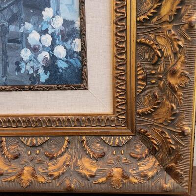 LOT 127RP: "The Dining Room" By Foxwell Ornate Framed Print On Canvas