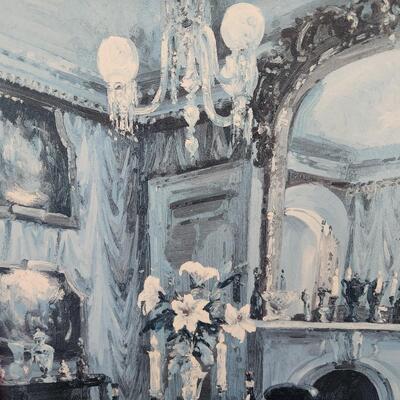 LOT 127RP: "The Dining Room" By Foxwell Ornate Framed Print On Canvas