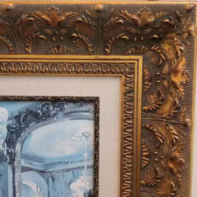 LOT 127RP: "The Dining Room" By Foxwell Ornate Framed Print On Canvas
