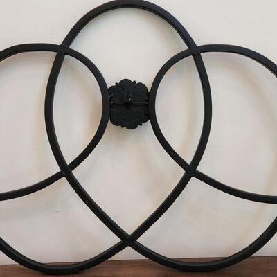 LOT 129RP: Large Floral Medallion Metal Scrollwork Wall Plaque